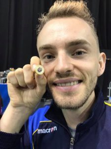 rhys gray with his pin badge